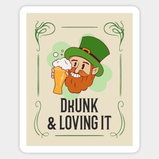 Drunk Leprechaun St paddys Day Sticker